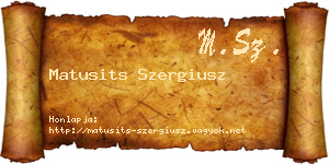 Matusits Szergiusz névjegykártya